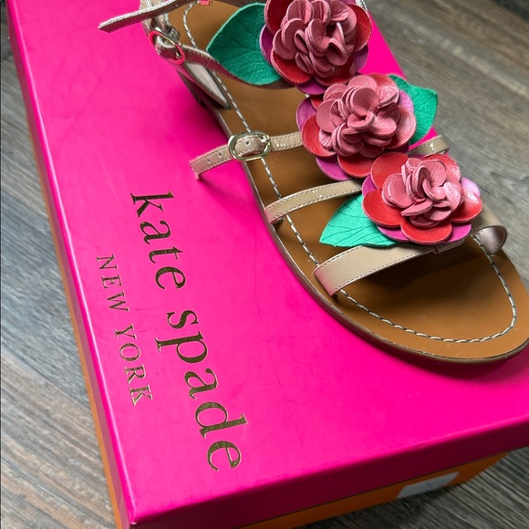 Kate Spade Columbus Floral Embellished Gladiator Sandals - Size 8.5 - Picture 6 of 9